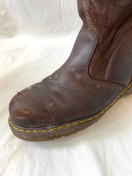 Dr Martens Boots Icon 2295 Steel Toe Work brown leather mens 13 pull on safety